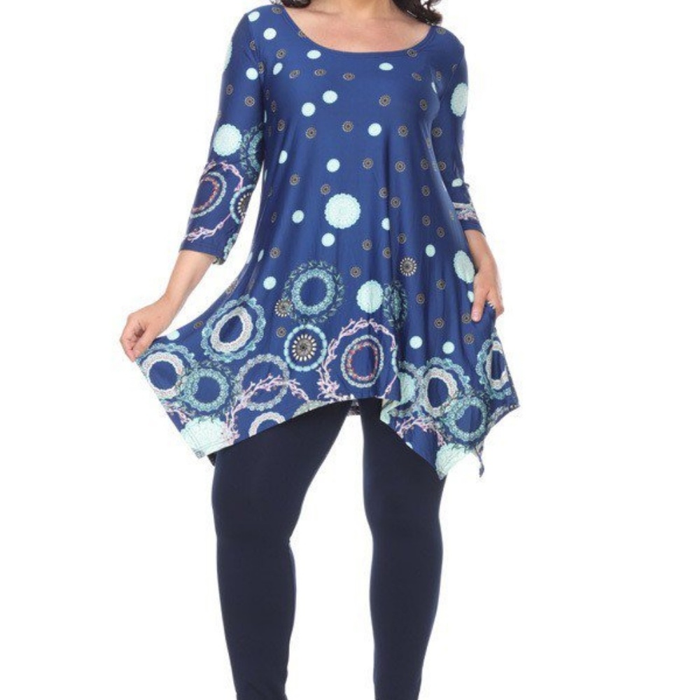 WOMEN PLUS SIZE TUNIC TOP BLOUSE 1X-4X PS1301-49